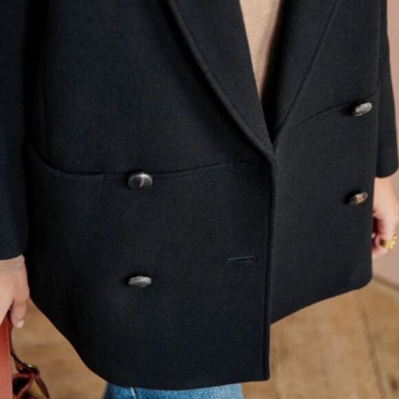 Sezane James Coat Noir (Black) - Size 40 (US 8) - Picture 2 of 6